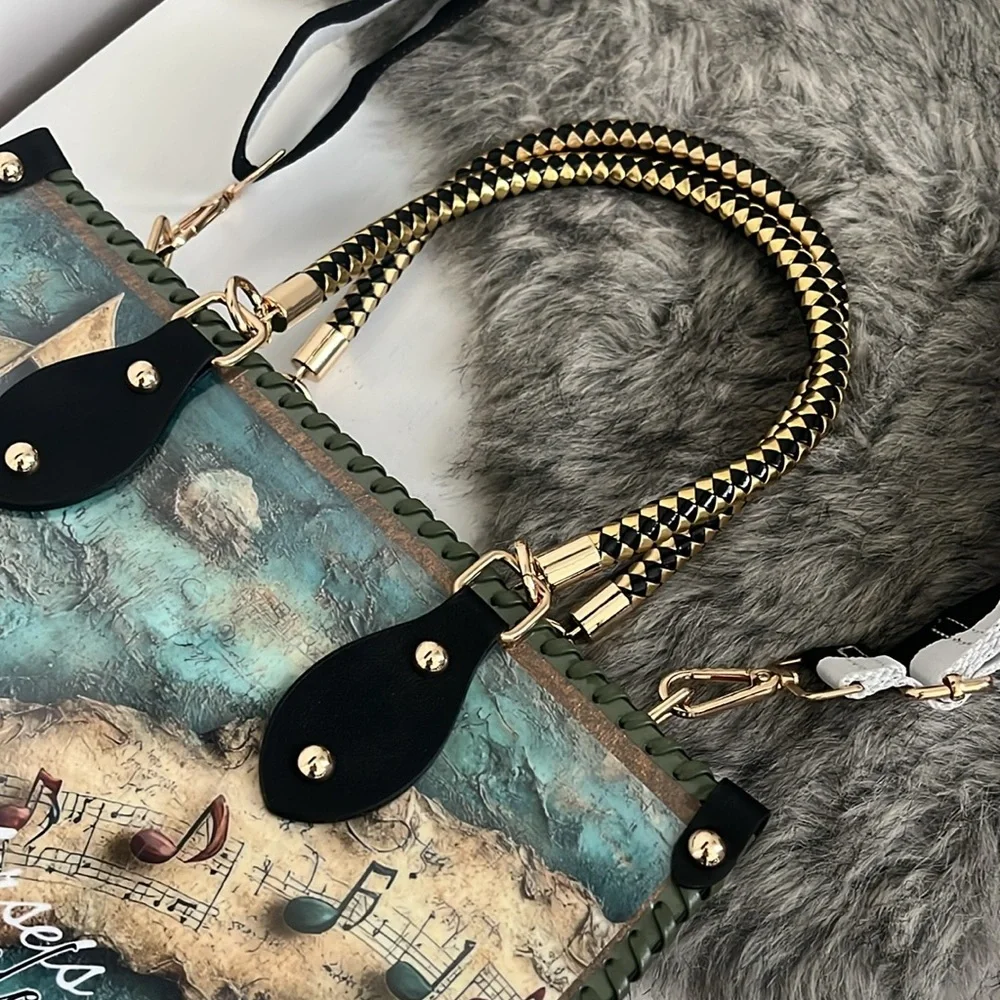 *SOLD* CHiP Bags modern style journey mountains ancient map compass tote purse - Picture 12 of 15